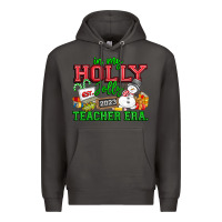 Smoke In My Holly Jolly Teacher Era Premium Hoodie - CowhideDigitalArt
