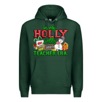 Sports Green In My Holly Jolly Teacher Era Premium Hoodie - CowhideDigitalArt
