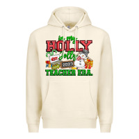 Tofu In My Holly Jolly Teacher Era Premium Hoodie - CowhideDigitalArt