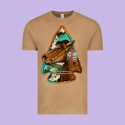 Horse Arrowhead Vintage Tee Designed By Jasminsmagicworld
