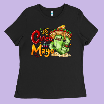 Cinco De Mayo With Cactus Ladies Tee Designed By Nancycooperartshop