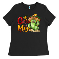 Black Cinco de mayo with cactus Ladies Tee - NancyCooperArtShop