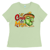 Matcha Cinco de mayo with cactus Ladies Tee - NancyCooperArtShop