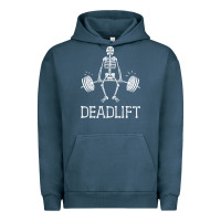 Pigment Midnight Navy deadlift funny halloween skeleton weight lifting workout Urban Hoodie - longCreatives