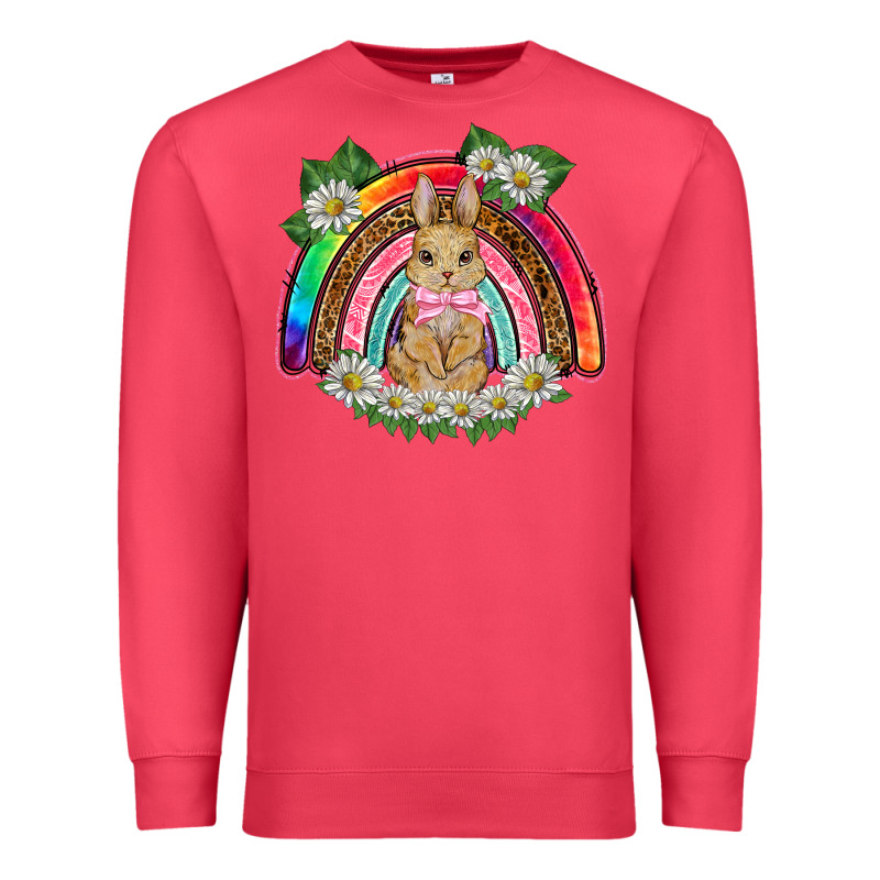 Easter Rabbit Rainbow Premium Sweatshirt by BarkalooDesign | Teevron