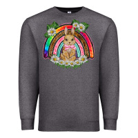 Charcoal Heather easter rabbit rainbow Premium Sweatshirt - BarkalooDesign
