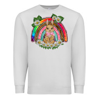 Dove Grey easter rabbit rainbow Premium Sweatshirt - BarkalooDesign