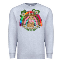 Heather Grey easter rabbit rainbow Premium Sweatshirt - BarkalooDesign