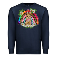 Navy easter rabbit rainbow Premium Sweatshirt - BarkalooDesign