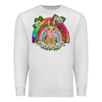 Oatmeal Heather easter rabbit rainbow Premium Sweatshirt - BarkalooDesign