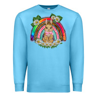 Ocean Blue easter rabbit rainbow Premium Sweatshirt - BarkalooDesign