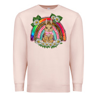 Pale Pink easter rabbit rainbow Premium Sweatshirt - BarkalooDesign