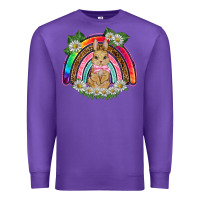 Purple easter rabbit rainbow Premium Sweatshirt - BarkalooDesign