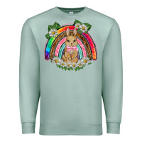 Seafoam easter rabbit rainbow Premium Sweatshirt - BarkalooDesign