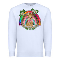 White easter rabbit rainbow Premium Sweatshirt - BarkalooDesign