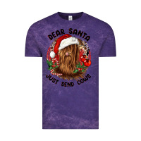 Cloud Purple dear santa just send cows Vintage Tee - CowGirlArtShop