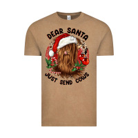 Vintage Coffee dear santa just send cows Vintage Tee - CowGirlArtShop