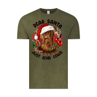 Vintage Olive dear santa just send cows Vintage Tee - CowGirlArtShop
