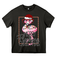 Asphalt Merry Flock Christmas Flamingo Christmas Heavy Core Tee - Bettercallsaul