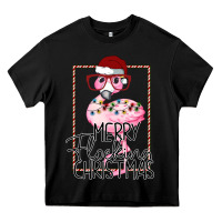 Black Merry Flock Christmas Flamingo Christmas Heavy Core Tee - Bettercallsaul