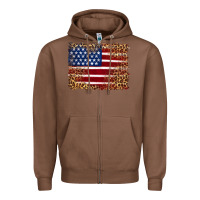 American Flag And Leopard Zipper Hoodie | Teevron