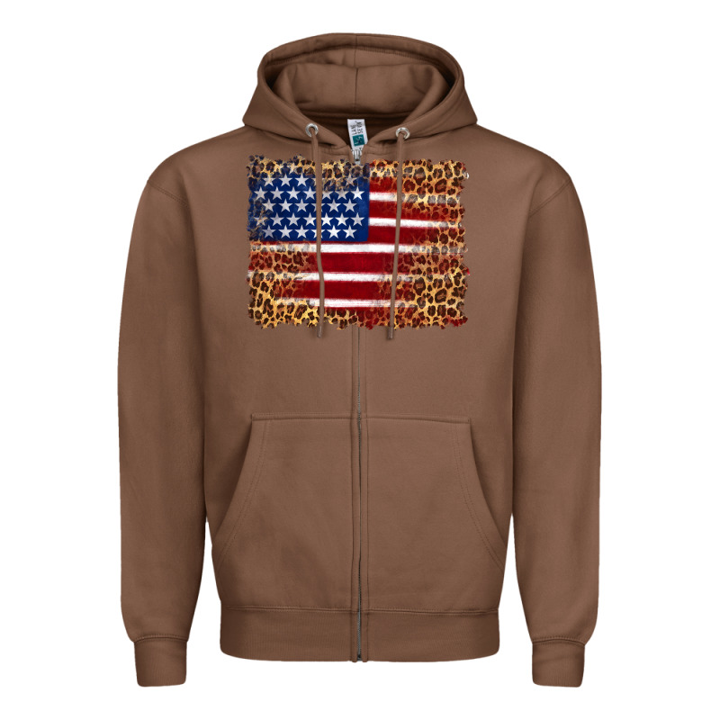 American Flag And Leopard Zipper Hoodie by Artiststas | Teevron