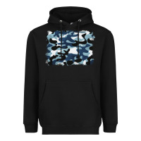 Black blue camouflage background Heavyweight Hoodie - BarkalooDesign