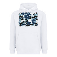 White blue camouflage background Heavyweight Hoodie - BarkalooDesign