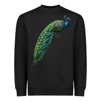 Black Peacock Heavyweight Sweatshirt - LillyAllenDesigns