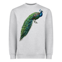 Heather Grey Peacock Heavyweight Sweatshirt - LillyAllenDesigns