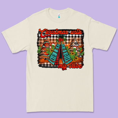 Christmas With My Tribe Premium Tee Designed By Jasminsmagicworld