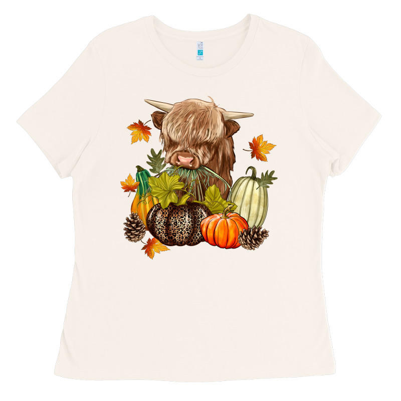 Heifer With Pumpkins Ladies Tee by texasbilliewilder | Teevron
