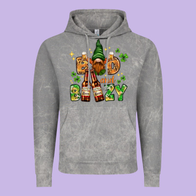 St. Patrick's Bad And Boozy With Gnome Vintage Hoodie Designed By Howdyjamesfarm