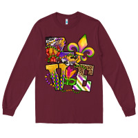 Burgundy louisiana map love Long Sleeve Tee - OliviaCreatesArt