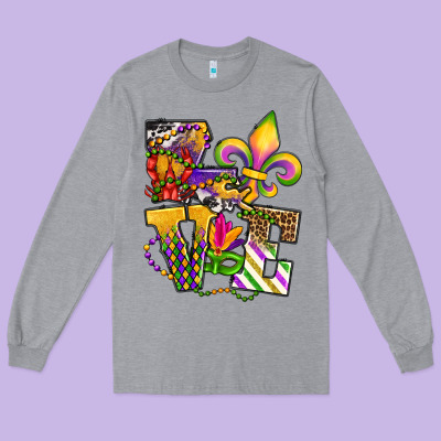 Louisiana Map Love Long Sleeve Tee Designed By Oliviacreatesart