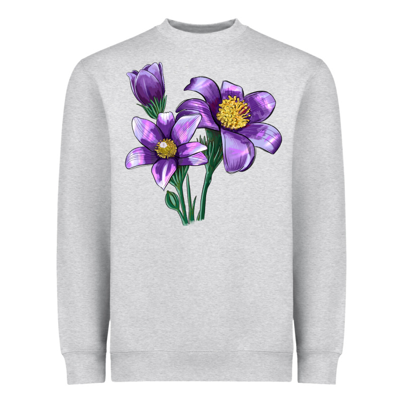 Pasque Flower Illustrations Heavyweight Sweatshirt by LillyAllenDesigns | Teevron