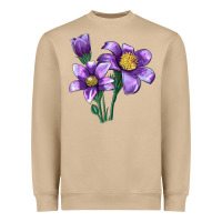 Mushroom Pasque Flower Illustrations Heavyweight Sweatshirt - LillyAllenDesigns