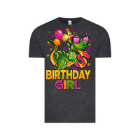 Vintage Black 5 rd birthday girl t rex pink Vintage Tee - CowGirlArtShop
