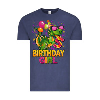 Vintage Denim 5 rd birthday girl t rex pink Vintage Tee - CowGirlArtShop