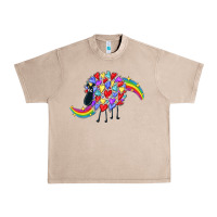 French Oak Rainbow sheep Urban Heavy Tee - CowGirlArtShop