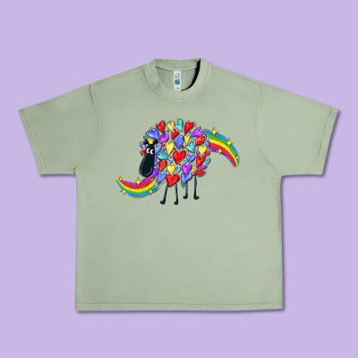 Rainbow Sheep Urban Heavy Tee Designed By Cowgirlartshop