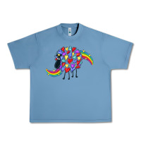 Pebble Blue Rainbow sheep Urban Heavy Tee - CowGirlArtShop
