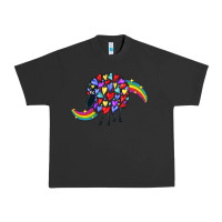 Pigment Black Rainbow sheep Urban Heavy Tee - CowGirlArtShop
