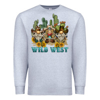 Heather Grey wild west western gnome Premium Sweatshirt - BarkalooDesign