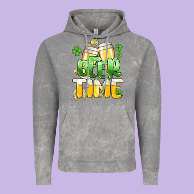 St.patrick's Beer Time Vintage Hoodie Designed By Howdyjamesfarm