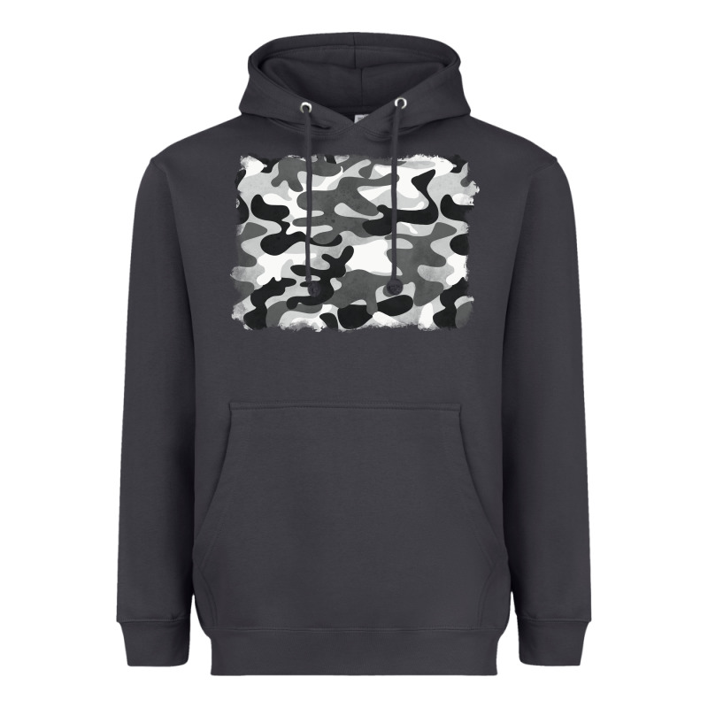 Black And White Camouflage Heavyweight Hoodie by BarkalooDesign | Teevron