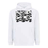 White black and white camouflage Heavyweight Hoodie - BarkalooDesign