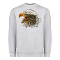 Heather Grey Bald Head Eagle Heavyweight Sweatshirt - LillyAllenDesigns