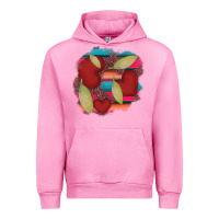 Fuchsia Pink heart and serape patches Urban Hoodie - AdoDesignShop