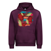 Mauve Wine heart and serape patches Urban Hoodie - AdoDesignShop